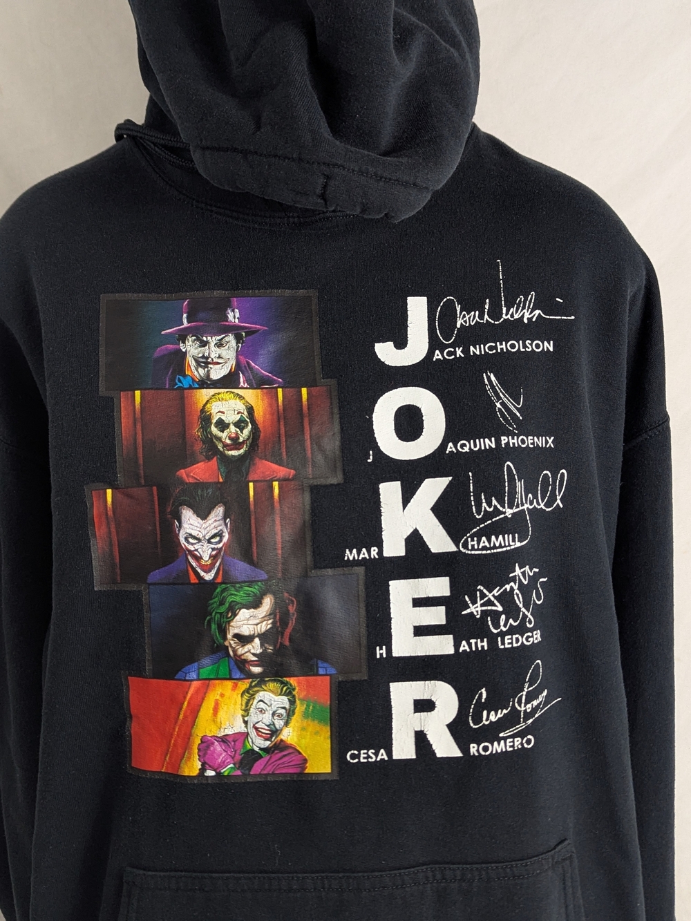 Joker All Actor Portrait/Signatures Black Hoodie XL
